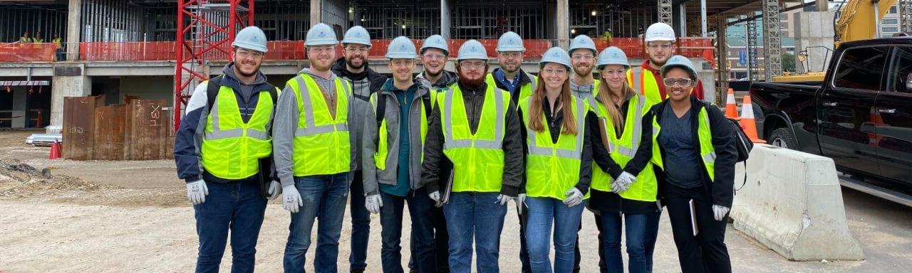 OSH students at a construction site